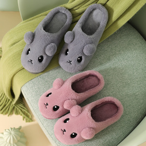 Nouveau hiver femmes belle <span class=keywords><strong>chat</strong></span> en peluche pantoufles chaussures chaudes diapositives mignon dessin animé <span class=keywords><strong>chat</strong></span> floue pantoufles hommes doux maison coton chaussures - Product Image 4