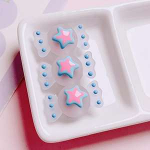 Nueva llegada pentagrama pintado a mano DIY Cadena de teléfono móvil acrílico plástico Lucite cuentas moderno Color colisión azúcar esmerilado - Product Image 6