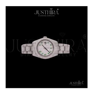 Most Selling Elegant Moissanite Diamond Quartz <b>Watch</b> Women Fashion Jewelry Style <b>Waterproof</b> Bracelet <b>Watch</b> Available For Sale - Product Image 1