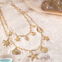 2024 nouveautés Moana thème bohême étoile de mer conque coquille pendentif collier pour femmes été plage bijoux cadeaux