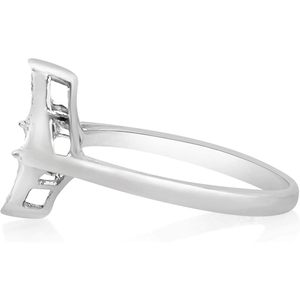 Jewelspaark 0.21 Ct Natural White Round Diamond Square <b>Ring</b> 925 Sterling <b>Silver</b> Micro Pave Engagement Women's - Product Image 3