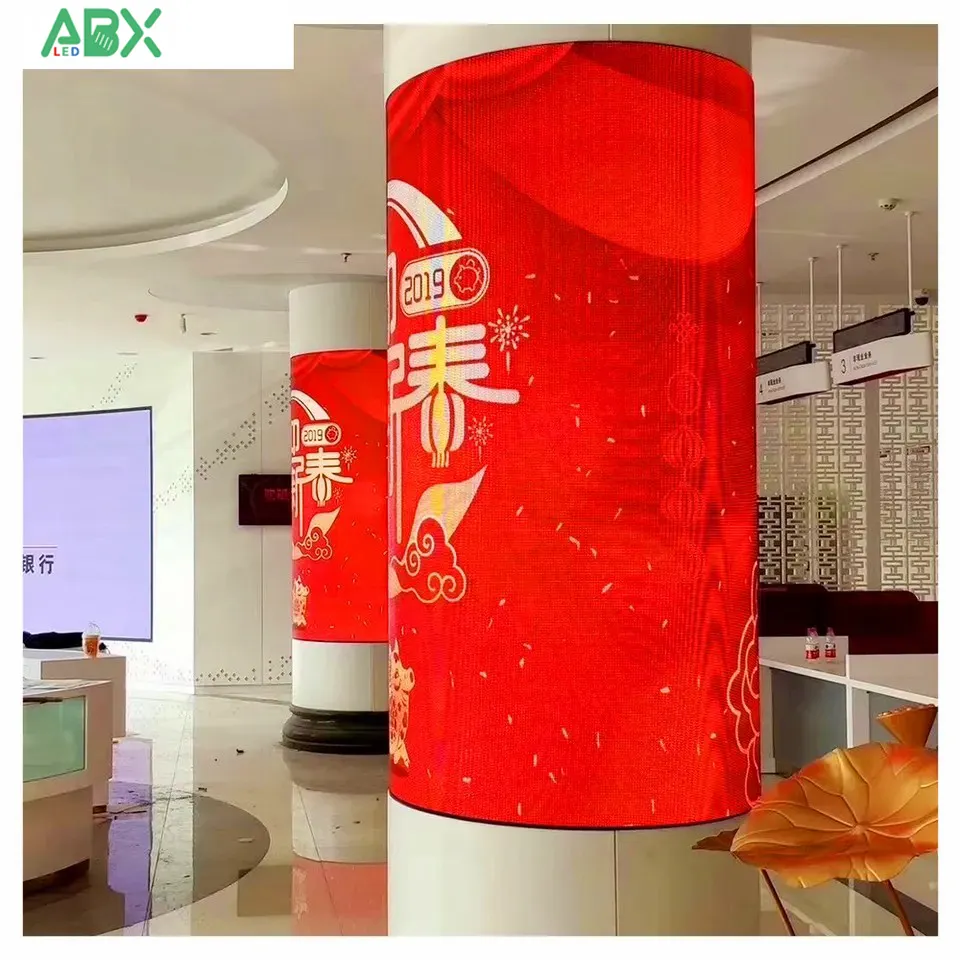 P2.5 2.5 mét P4 4 mét trong nhà đầy đủ màu sắc bảng hiển thị cong bức tường Video linh hoạt Màn hình LED cho quảng cáo