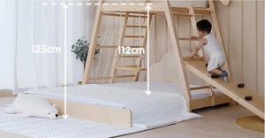 Lit <span class=keywords><strong>de</strong></span> maison en bois massif pour enfants avec structure d'escalade et balançoire - Product Image 6