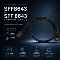 Cable SFF-8643 de Doble Blindaje, Mini SAS HD, Interconexión Interna para Servidor, Tarjeta RAID, Expansión de Matriz de Discos Duros, Transmisión de 12 Gbps