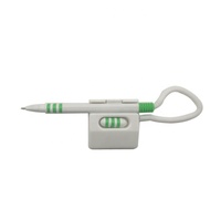 Stylo de bureau sécurisé avec base adhésive et chaîne spirale, stylo bille pour comptoirs bancaires et de réception, stylo de table durable et antidérapant
