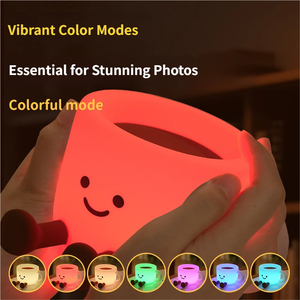 Coffee Cup Tap Touch LED Night Light, RGB Color Changing Dimmable Silicone <b>Bedside</b> Lamp, Type-C Rechargeable - Product Image 3
