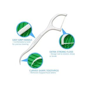 Hot bán 60 xỉa răng Pick trắng nha khoa Pick xỉa nhựa răng miệng flossers kẹo cao su mềm Toothpicks - Product Image 2