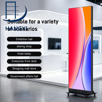 Écran d'affichage LED intelligent portable P1.86 à commande Wi-Fi pour magasin de détail, support vertical mobile d'intérieur – Vente chaude directe usine