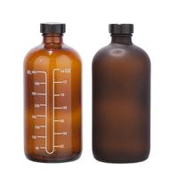 Vente en gros, bouteille vide en verre de 500ml pour médicaments liquides ambrés Boston