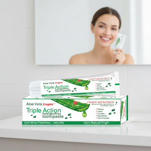 Muestra Gratuita de Pasta Dental de Aloe Vera con Menta Refrescante, Venta al por Mayor para Encías Sensibles, Blanqueamiento Dental, Uso Doméstico, 100g, Sin Flúor - Product Image 1