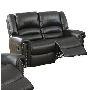 DB Plush Relax 1ชิ้นเบาะนั่ง2ที่นั่งแบบแมนนวลหนังสีดำสำหรับเฟอร์นิเจอร์ห้องนั่งเล่น - Product Image 4