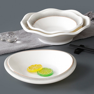 Assiettes en mélamine Xiangyuanmei, assiettes à collation imitation porcelaine pour usage commercial, assiettes à plats froids pour restaurants et hôtels - Product Image 3