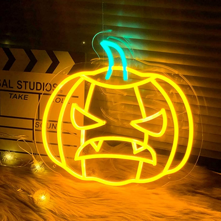 2022 Хэллоуин УФ Тыква неоновая световая вывеска неоновый узор пользовательский неоновый знак