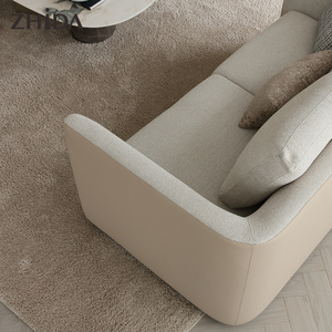 Juego de sofá de sala de estar Beige minimalista moderno Zhida sofá de color claro 1 + <span class=keywords><strong>2</strong></span> + 3 plazas, con almohadas decorativas - Product Image 6