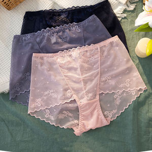 Plus Size Frauen Slips Fett Frauen Spitze Tanga Höschen Slips Höschen Unterwäsche Transparente Hipster Nylon Baumwolle Spandex Damen - Product Image 4