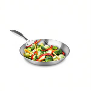 Poêle à frire en acier inoxydable 30 cm, compatible induction, antiadhésive, pour usage domestique - Product Image 1