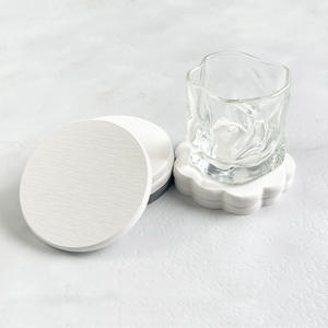 Posavasos de Tierra de Diatomeas Redondos, Cuadrados, de Formas Irregulares, Blancos y Grises, Antideslizantes, Accesorios para Bebidas, 10 cm - Product Image 2