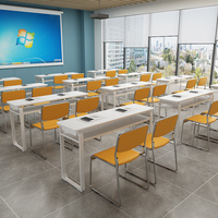 Meubles d'école au design contemporain, cadre en métal, bureau et chaise pour adultes, collège, université, interaction professeur-étudiant