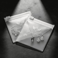 Vente en gros de sacs à fermeture éclair pour bijoux, petits, mignons, recyclables, personnalisables, en PVC mat, réutilisables, avec logo imprimé, pochette d'emballage pour boucles d'oreilles
