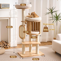 Arbre à chat en sisal moderne, écologique et durable à 3 niveaux pour chats adultes de grande taille, tour pour chat d'intérieur de 50 pouces de haut avec poteaux à gratter