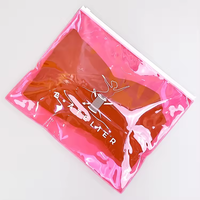 Pochette en PVC Logo Personnalisé Rose Jaune Transparente Petite Taille pour Bijoux Tissu Collier Boucles d'Oreilles avec Fermeture Éclair