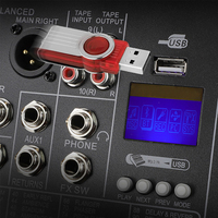 Console de mixage audio professionnelle GAX-XS8 8 canaux avec lecteur MP3 USB, 99 types de DSP, console de mixage audio DJ
