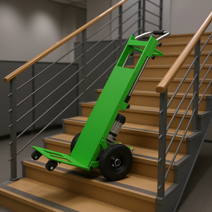 Carretilla Eléctrica para Subir Escaleras, Capacidad de 880 Libras, Carretilla de Oficina de Metal Verde - Product Image 2