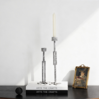 Support et porte-bougie vintage de luxe en aluminium, style Art Déco, fait main, pour table de salle à manger, décoration intérieure