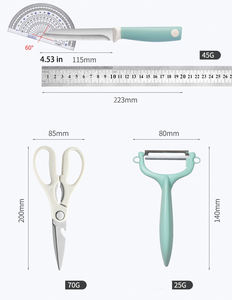 ชุดมีดทำครัวสแตนเลสพร้อมที่จับพลาสติกชุด JYTD0222สีทองออกแบบได้ตามต้องการ - Product Image 5