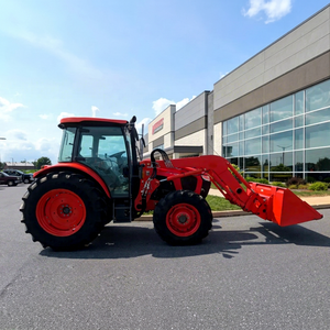 Tracteur agricole Kubota LA1854 4x4 rouge avec pelle frontale multifonctionnelle - Product Image 1