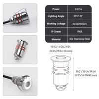 Mini projecteur LED encastrable 32 mm IP68 de qualité marine en acier inoxydable 316, RVBIC à changement de couleur, IRC80, garantie 2 ans, pour terrasse, poteau, sol, jardin