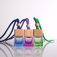Bouteilles en verre carrées de 8 ml pour diffuseur de parfum, parfum de voiture pour climatiseur, flacon vide à suspendre pour voiture, désodorisant