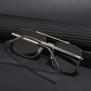 Gafas de sol cuadradas para hombre ZS DB7002 con protección UV400, montura metálica, lentes de PC, color dorado, bloqueo de luz azul, protección solar. - Product Image 4