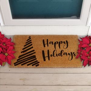 Tapis de porte en fibre de coque de noix de coco naturelle, faits à la main, imprimés sur mesure, couleur marron - Product Image 6