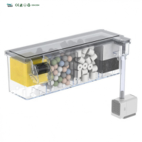 Filtre de surface 3-en-1 pour aquarium, boîte de filtration biologique externe transparente pour accessoires de traitement de l'eau des aquariums