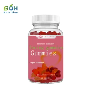 GOH Supply Private Label Gummies bronceadoras veganas activadas Vitamina C Zinc Piel Mujer/Hombre Tan Gummies