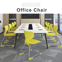 Chaise de réunion en plastique ergonomique, chaise de bureau scolaire, chaises de direction perforées à motif étoile pour salle de classe et lycée