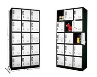 Casier de rangement en acier pour salle scolaire, armoire à livres pour étudiants avec 15 portes, serrure à clé, serrure à combinaison, étagères réglables, recyclable