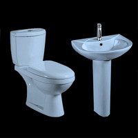 WC Parma deux pièces à prix bas, importé d'Afrique, vente en gros d'usine, siphon 250 mm, ensemble de lavabo et de toilettes