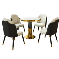 Ensemble table et chaises de réception et de négociation OEM de luxe, moderne, minimaliste, en marbre, écologique et réglable pour petit bureau