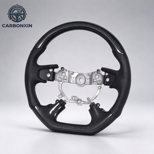 Volant en fibre de carbone forgé sur mesure pour Mitsubishi Pajero V73 V93 V97 Gen 3 (2018-2021) avec grip sport en Alcantara et cuir - Product Image 1