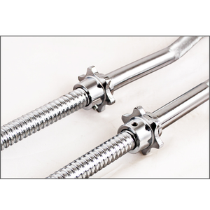 <span class=keywords><strong>Barre</strong></span> d'haltères en acier massif durable de 1,2 m à 2,2 m, manchons de 50 mm, chromée, avec système de verrouillage latéral à vis, poids professionnel de 5 kg à 16 kg - Product Image 2