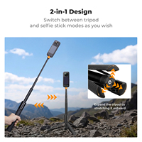 K&F Concept Trépied extensible anti-vibration 120 cm, bâton de selfie pliable portable pour Insta360 DJI Action