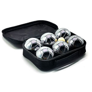 Vente en gros <span class=keywords><strong>de</strong></span> boules <span class=keywords><strong>de</strong></span> pétanque françaises Strue ST-16117, boules <span class=keywords><strong>de</strong></span> pétanque en acier inoxydable argenté 73 mm, jeu en plein air sûr, certifié EN71, personnalisé - Product Image 1