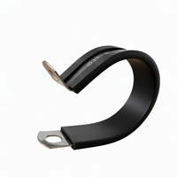 Collier de serrage en forme de R en acier inoxydable 304 avec coussinets en caoutchouc pour câbles et tubes de compresseur d'air et de conduites pneumatiques