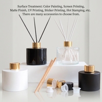 Bouteille en verre vide pour diffuseur à bâtonnets, personnalisable, noir et blanc, 50ml 100ml, avec bouchon à vis, luxe, avec boîte, faible MOQ