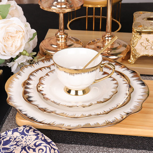 Hot Sale Nordic Color Glaze Marble Gold Rim Dinner Plate <b>Set</b> Porcelain Ceramic Crockery Tableware Eco-Friendly Wholesale - Product Image 6