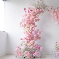 Arrangements floraux de scène de mariage en gypsophile, accessoires de fête, fleurs artificielles de haute qualité, arches de fleurs roses, décoration pour anniversaire