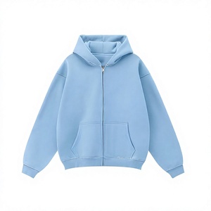 Hoodie zippé coupe boxy personnalisé, hoodie boxy épais à fermeture éclair, marque privée pour les marques de streetwear - Product Image 1