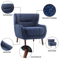 Chaise d'appoint de chambre à coucher Fauteuil de loisirs rembourré du milieu du siècle
